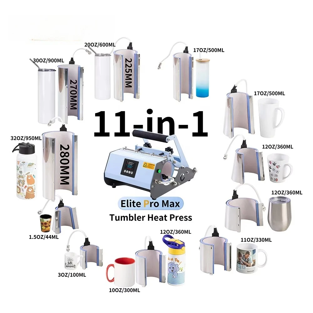 

40oz 30oz 17oz 12oz 11oz 3oz All in One 11 in 1 Tumbler Mug Press Press Press Sublimation