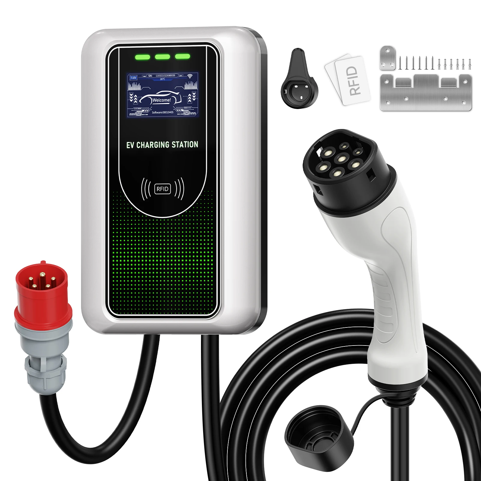AFYEEV Type2 EV-oplader 32A 7,6KW laadstation Autolader 11KW 22KW 3 fase EVSE Wallbox APP Bluetooth WiFi-afstandsbediening - afbeelding 2