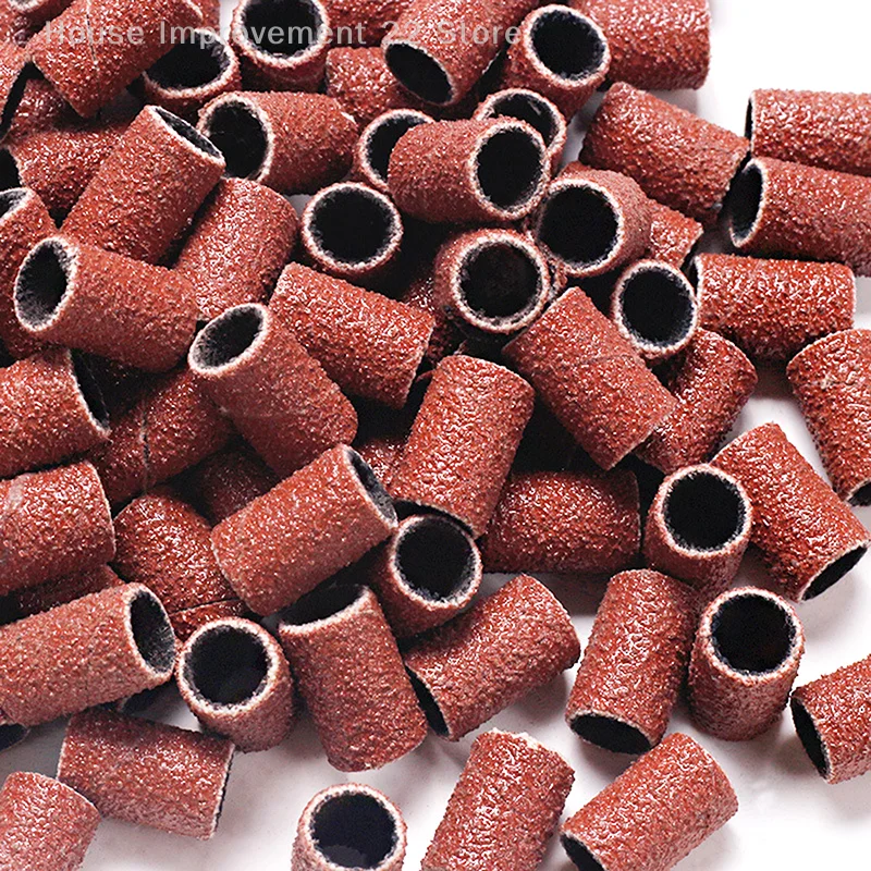 75/210pcs/Box Sanding Cap Bands For Electric Manicure Machine 180/120/80 Grit Nail Drill Grinding Bit Files Pedicure Tool Set