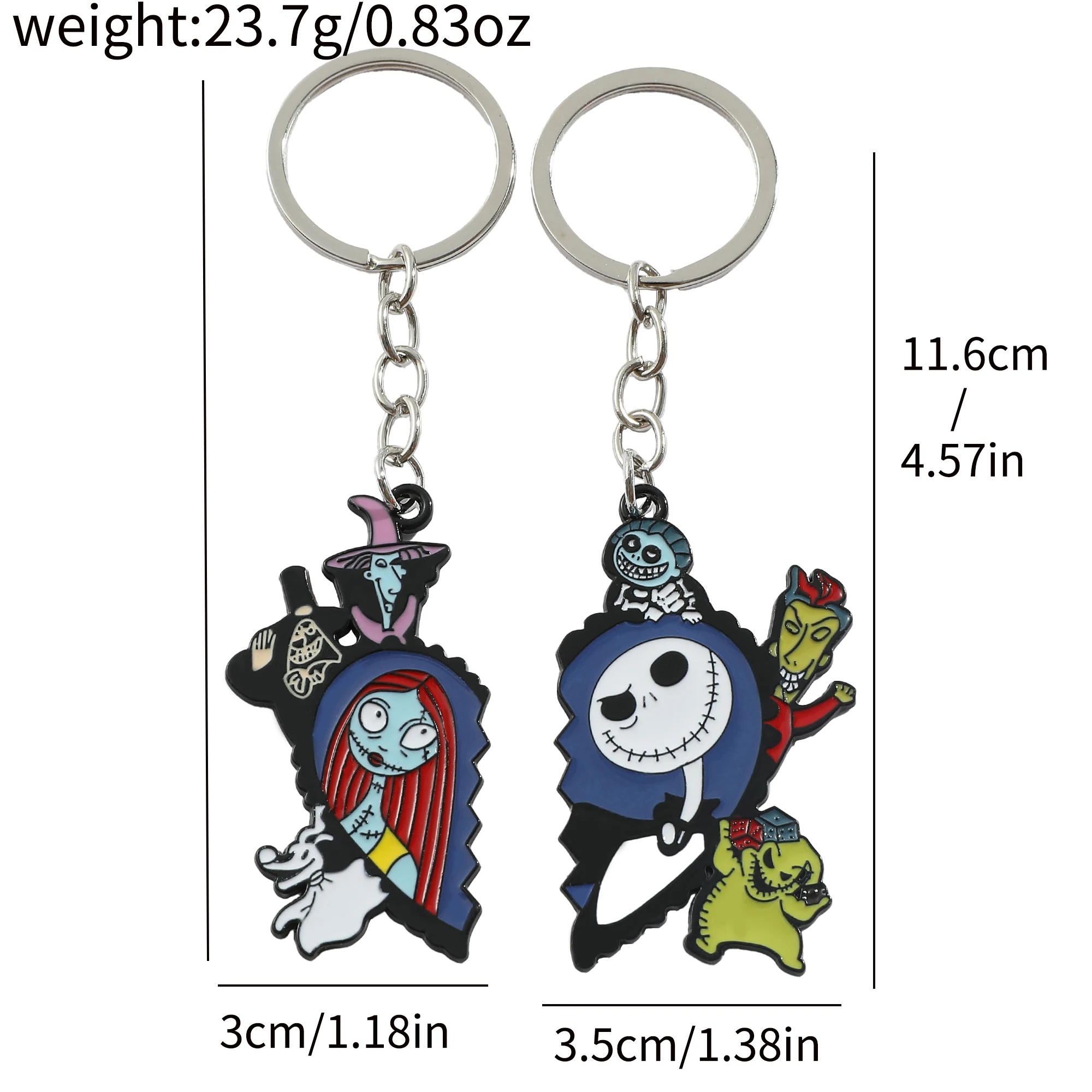 The Nightmare Before Christmas Keychain Sally Jack Skellington Halloween Key Ring Jewelry Backpack Keys Holder Accessories