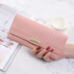 PU Leather Women's Long Wallet Fashion Female Coin Purses Ladies ID Credit Card Holder Zipper Hasp Clutch Money Photo Bag