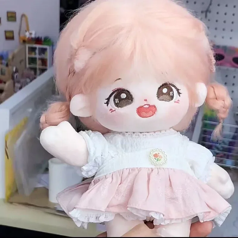 

New Arrival 20cm Pink Fried Hair Cute No Attributes Soft Plush Doll Body Toy Cosplay Cute Gift