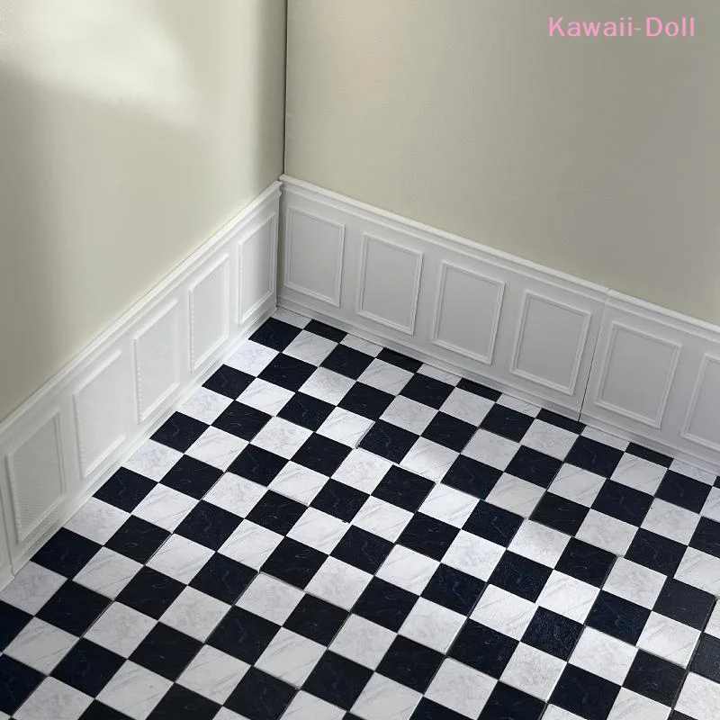 1Pcs Dollhouse Square Wall Skirt Wall Panel Role Play Doll House Accessories For Micro Landscape Window Display