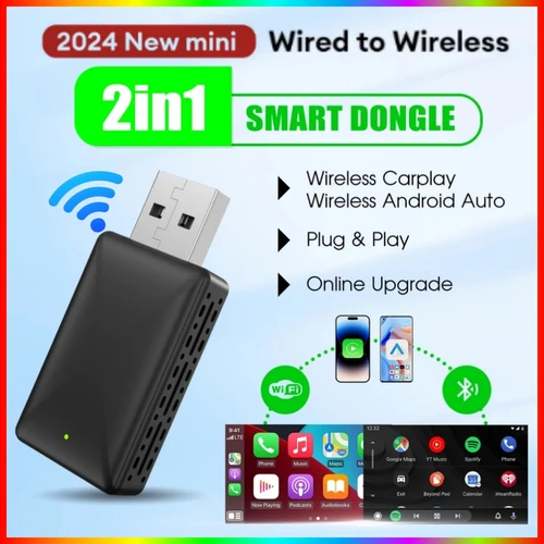 Adaptador inalámbrico Carplay Android Auto para Toyota Mazda Nissan Camry Suzuki Subaru Citroen Audi Mercedes Kia Ford Opel Spotify BT