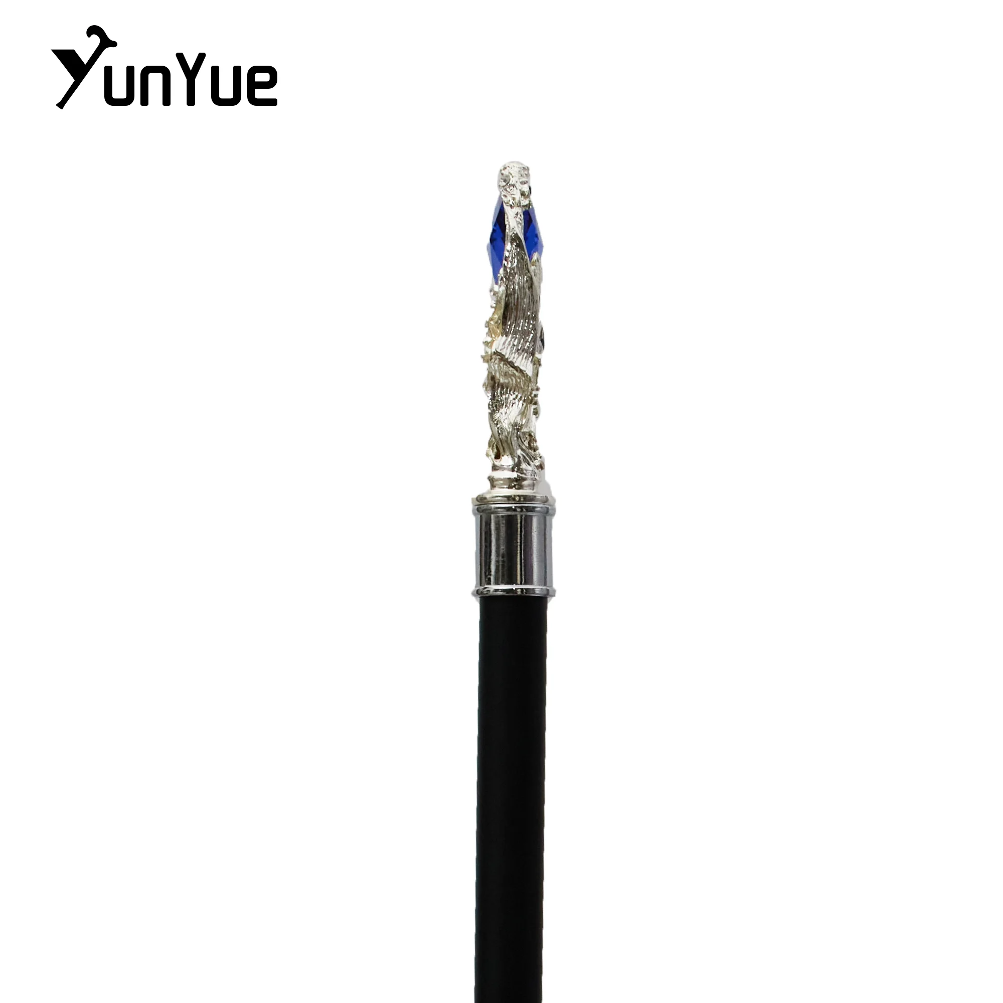 ホワイトブルーダイヤモンドタイプウォーキングステッキ紳士ヴィンテージ手作りファッション装飾ステッキアートコレクションフィルム小道具杖