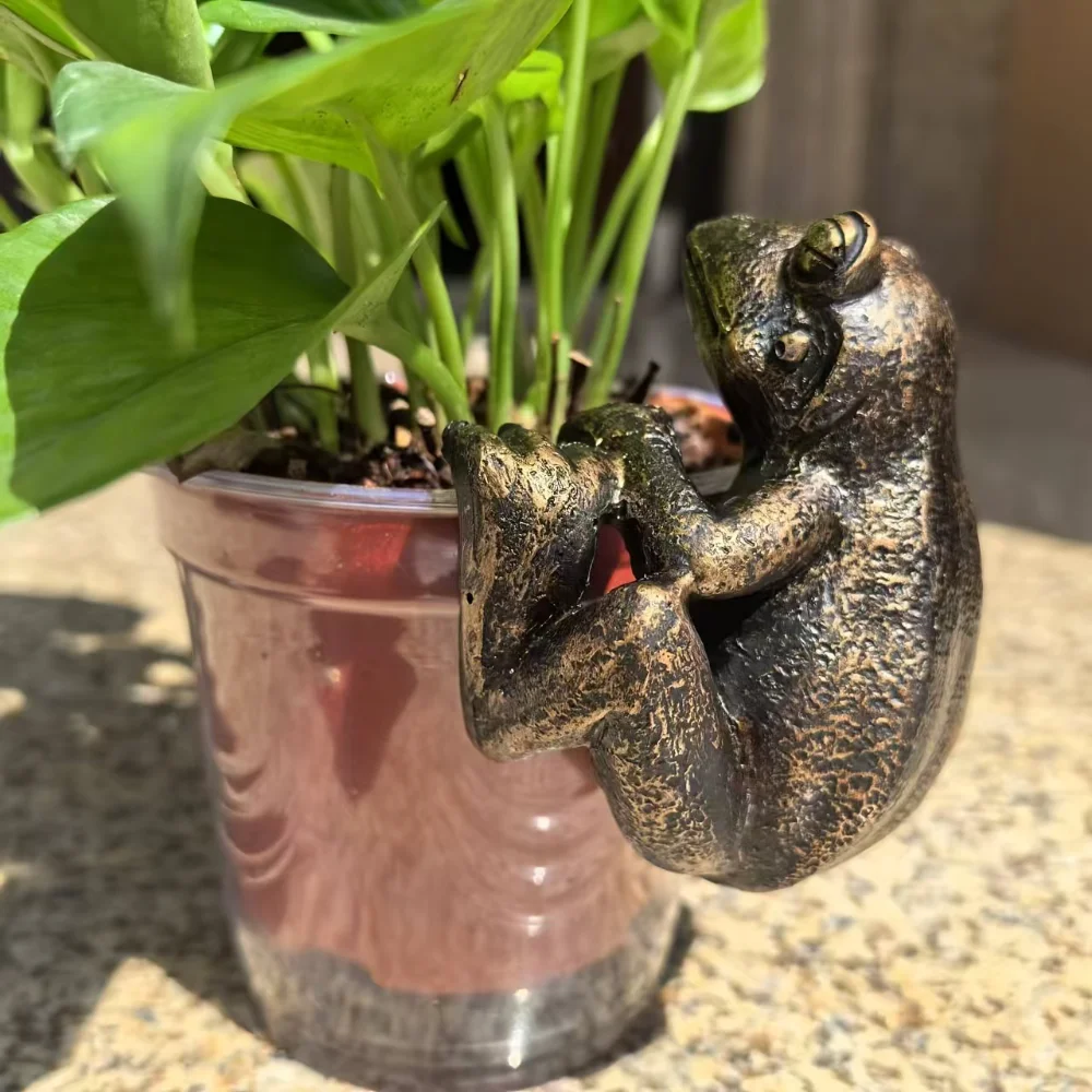 

Frog Figurine Resin Frog Statue Flower Pot Hanger Ornaments Planter Creative Pendants Crafts Sculpture For Home Courtyard Decora