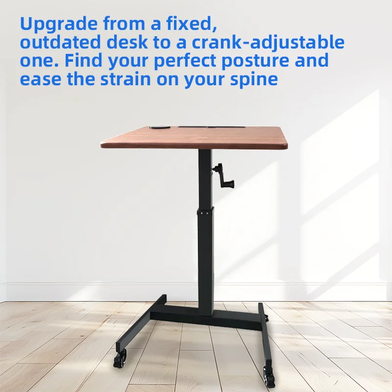 Lightweight Movable Compact Office Desk Sit-Standing Laptop Small Wooden Table For Single Leg Adjustable Height Table