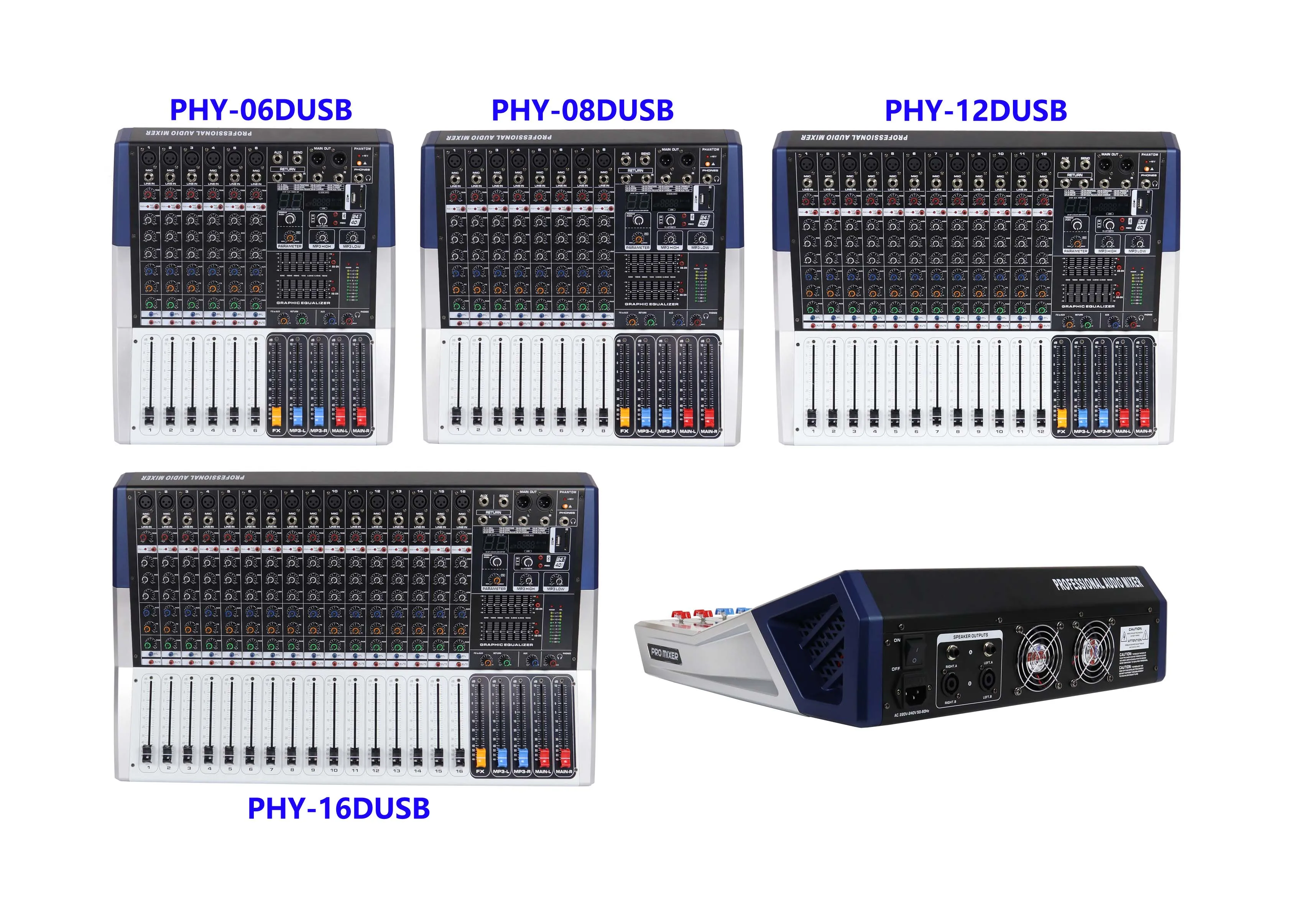 Professional 350W 16 Channel Metal Audio Mixer Power Amplifier with 99 DSP Effects USB Interface for Stage and Music Player - view 6