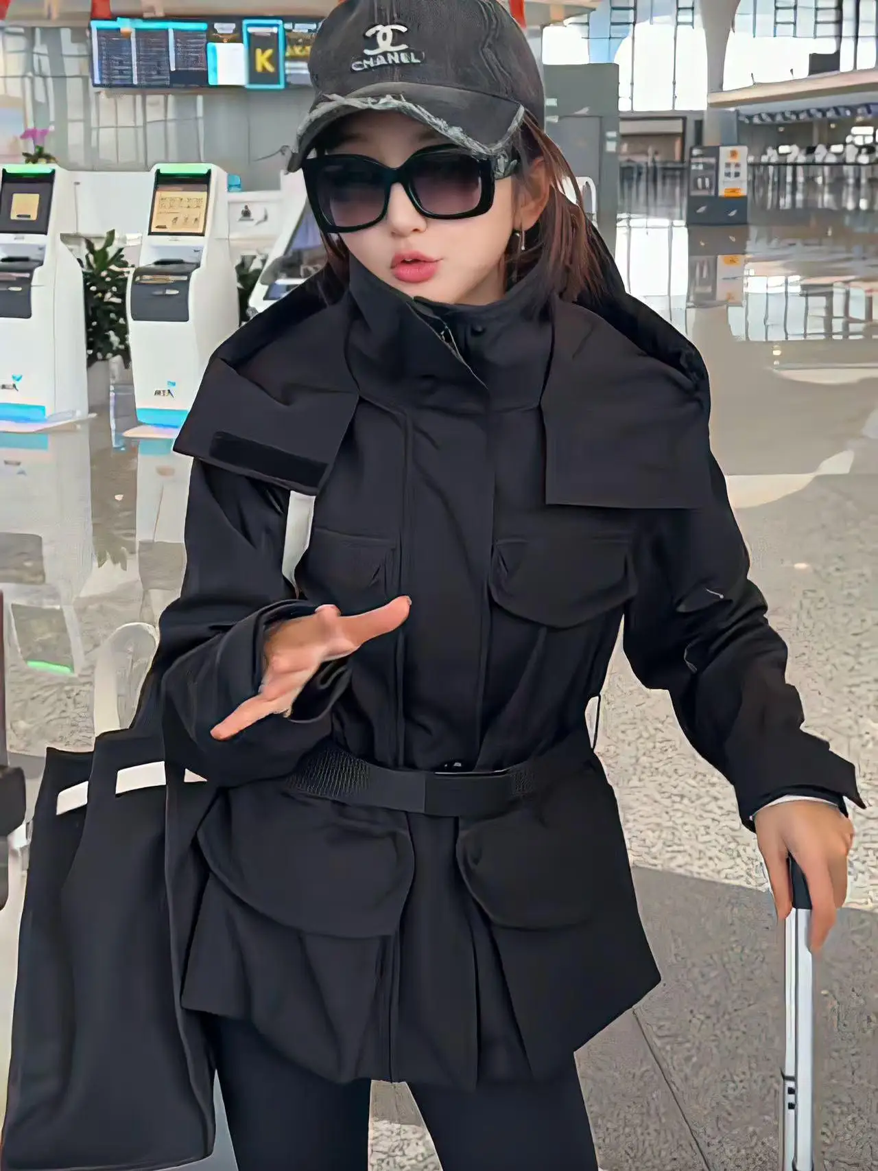 

Faionable Fce Женская рабочая одежда с капюшоном на подкладке, зимнее пальто свободного кроя, цветное пальто на молнии