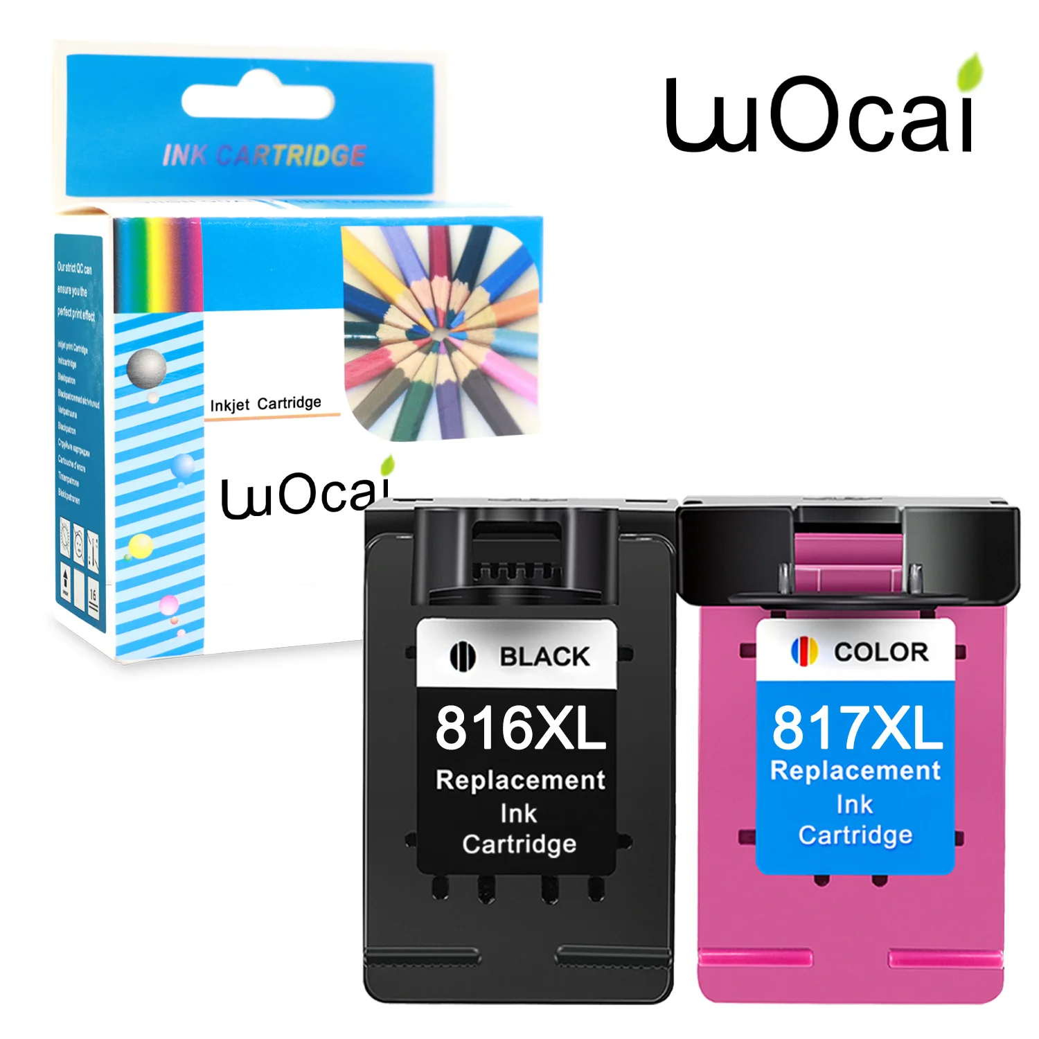 LuoCai 816XL 817XL Ink Cartridges Compatible For HP 1118 1218 1318 1368 1406 1408 1468 2188 4308 4338 4388 7268 7458 3500 3538