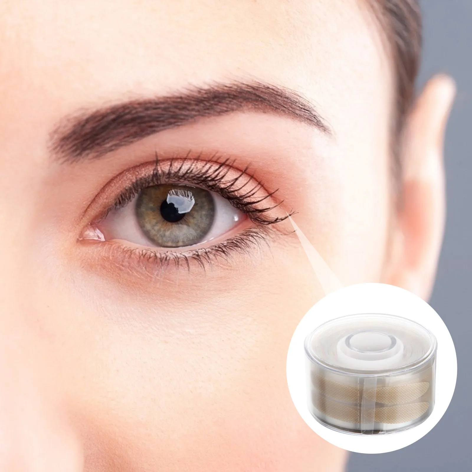 600Pcs Eyelid Tape Double Invisible Fiber Mesh Stickers Natural Upper Lid Lightweight Breathable Adhesive for Hooded Eyes