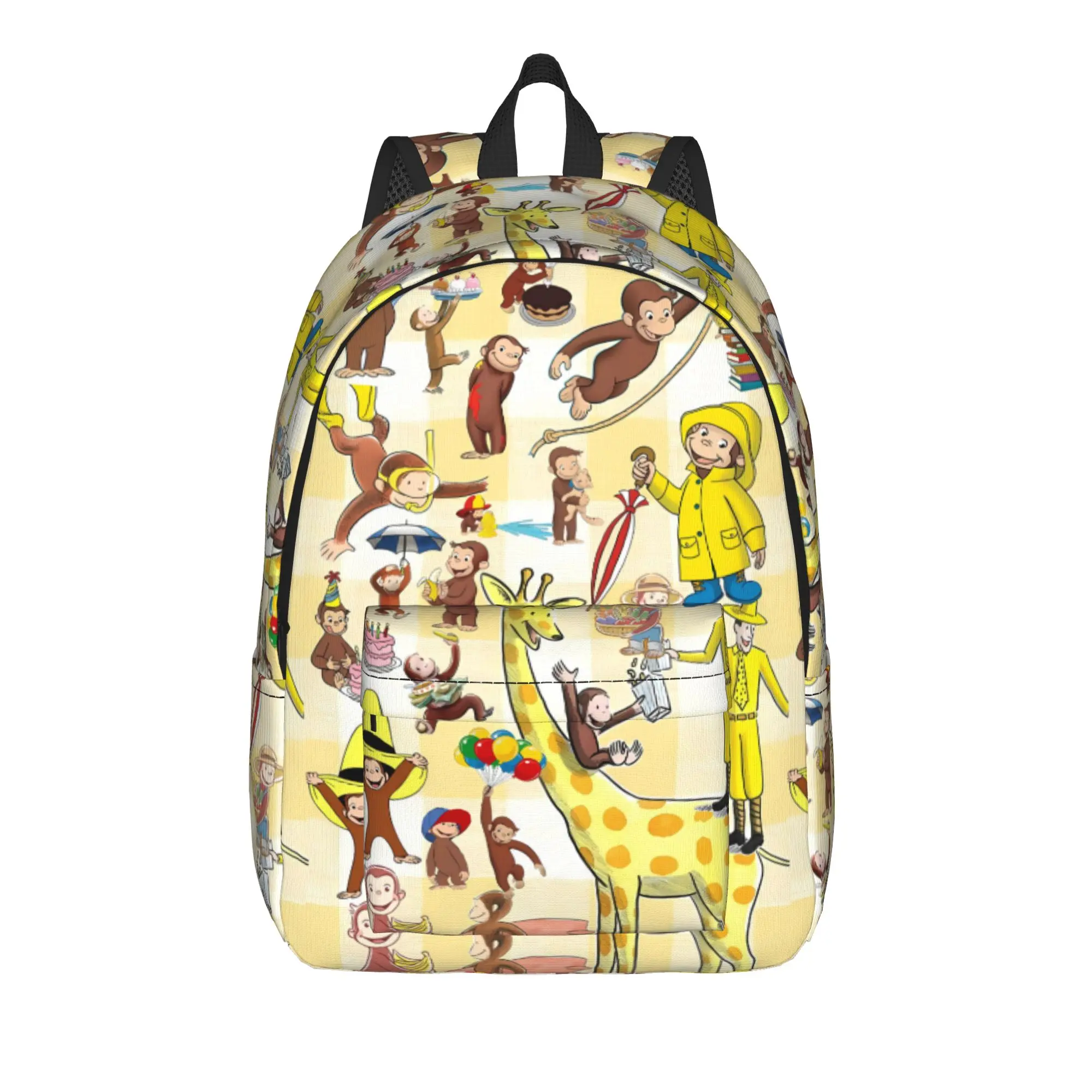 C-Curious George Backpack  Travel Backpacks Male Fashion School Bags High Quality Print Rucksack
