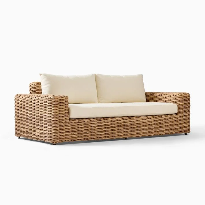 Patio Furniture Set Waterproof PE Wicker Outdoor Backyard Rattan Garden Sofa  Aluminum Frame Park Modular Sectional Couch