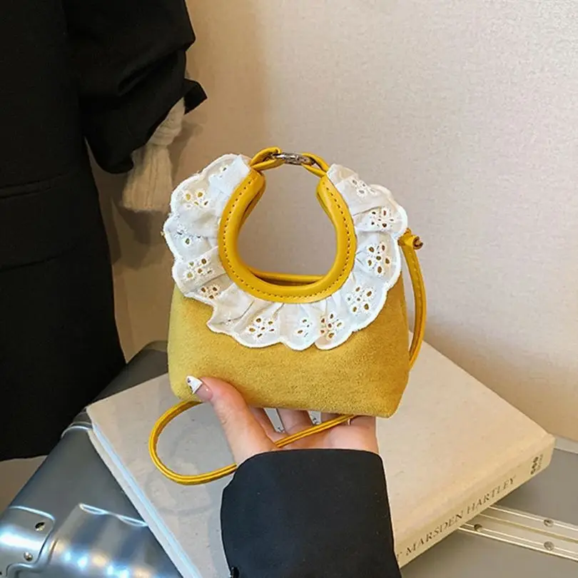 

Mini Lace Trim Crossbody Bag Women's 2025 New Autumn Winter Korean Style Cute Small Shoulder Bag Coin Purse Kids Small Handbag