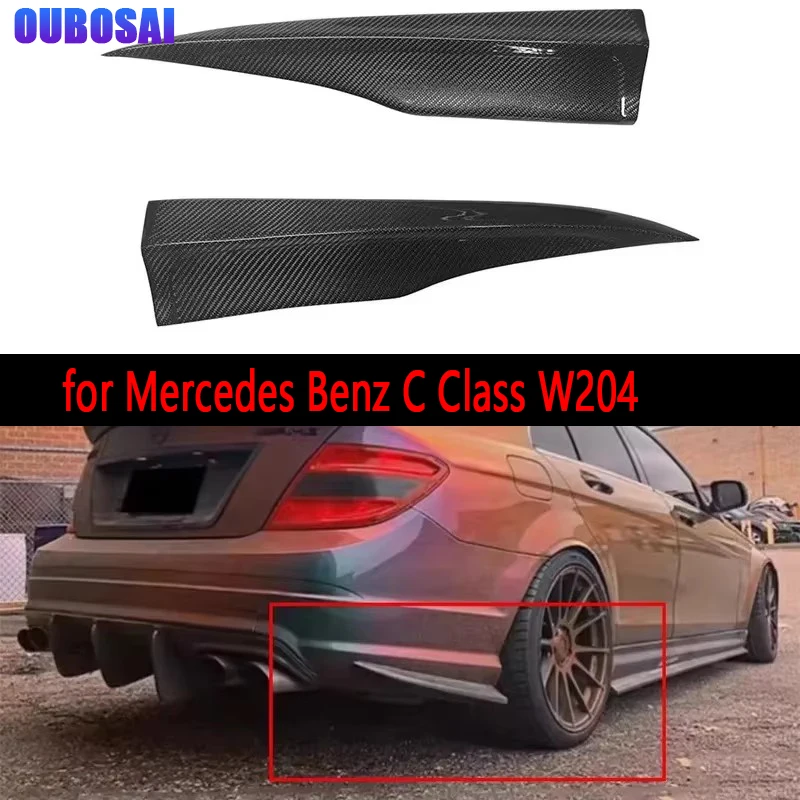 

for Mercedes Benz C Class W204 C63 AMG 2007-2014 Carbon Fiber wrap angle Car Rear Bumper Splitter Corner Trim Upgrade Body Kit