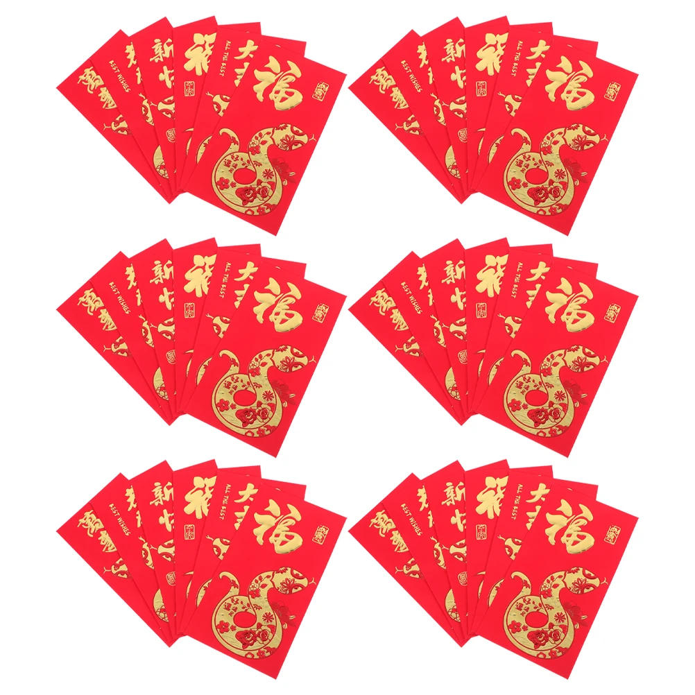 

60 Pcs Chinese New Year Red Pockets 2025 Friend Envelopes Paper Cash for Money