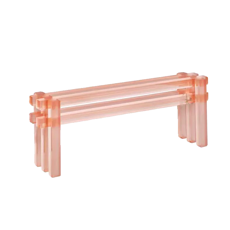 Creative designer transparent acrylic bench, artistic bedside stool, modern strip shoe changing stool, personalized art