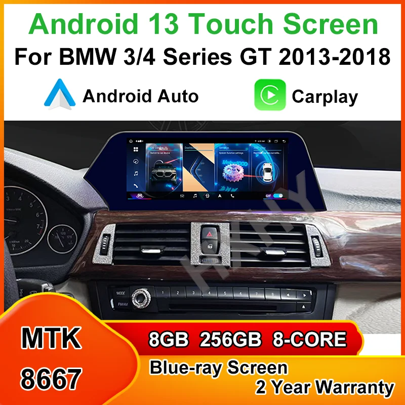 Android 13 8+256G Auto Carplay Car Multimedia Dvd Player For BMW 3/4 Series F30 F31 F32 F34 Blade Screen Radio Gps Navigation