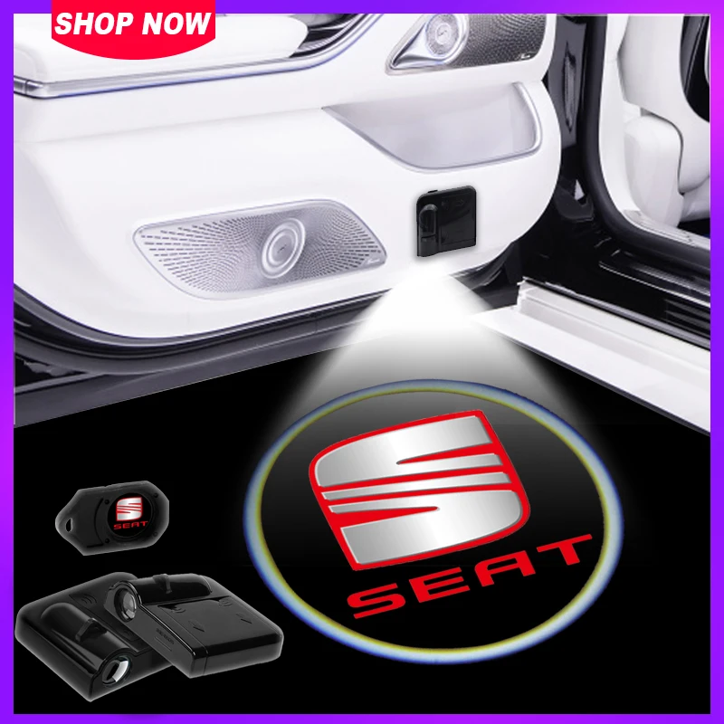 Car Door Projector LED Shadow Lights Lamp Car Accessories For Seat Leon FR Altea Ibiza Toledo Cordoba Alhambra Arona Ateca Exeo