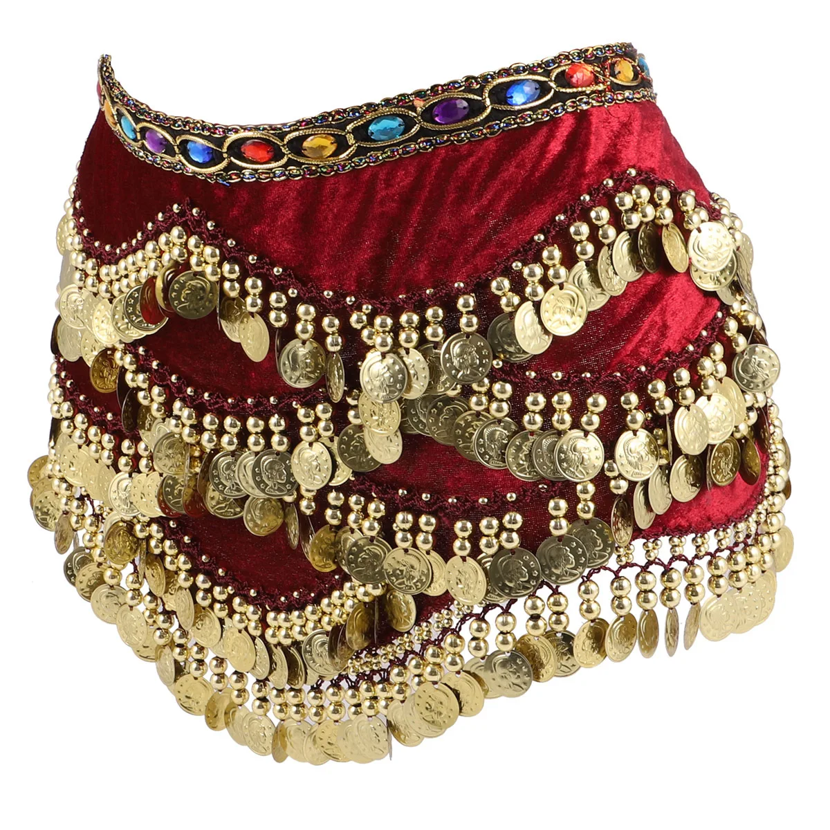 Buikdans Hippe Sjaal Wrap Donkere Munten Vrouwen Rok Duurzaam Comfortabel Prestaties Praktijk Mode Accessoire