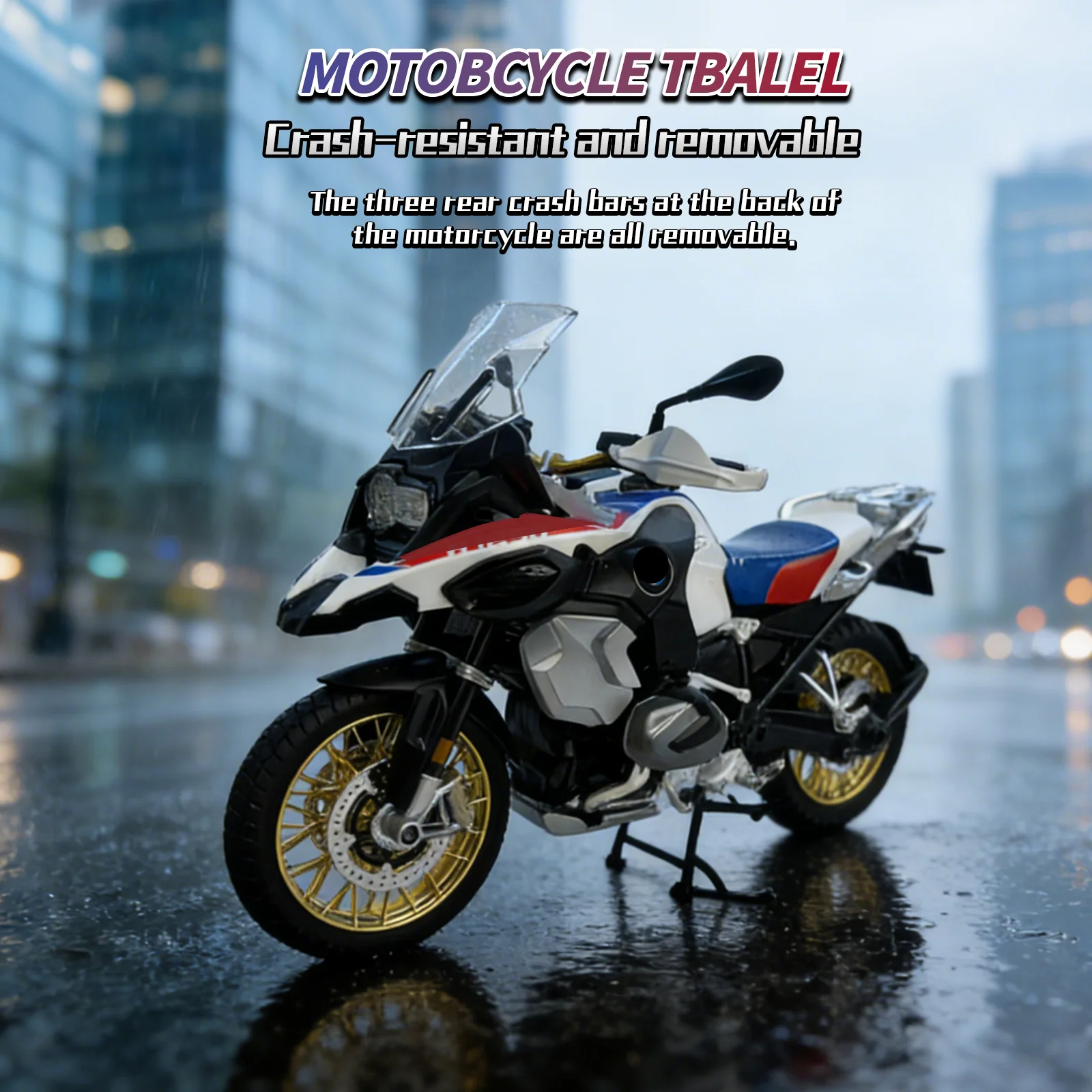 1/6 R1250 GS ADV Alloy Racing Motorcycle Diecasts Street Sports Motorcycle Model Simulation With Light Collection Kids Toys Gift