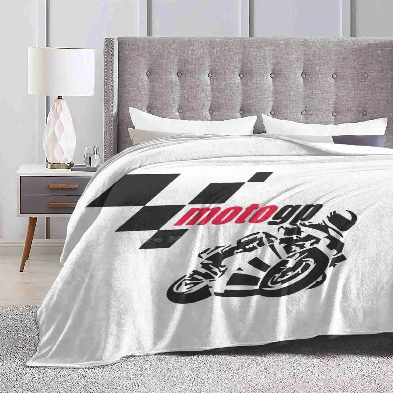 Low Price New Print Novelty Fashion Soft Warm Blanket Moto Grandprix Gp