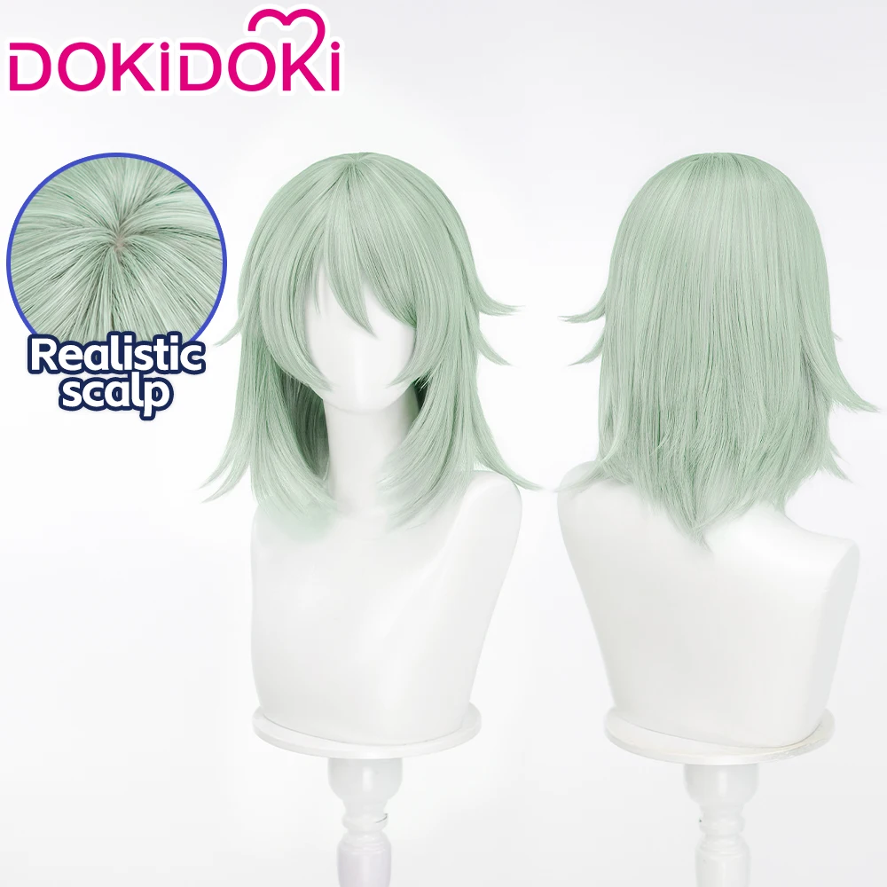 Genuine Satou Yaniko Cosplay Wig Anime Yani Neko DokiDoki Women Cute Green 35cm Short Hair Chainsmoker Cat Halloween Wig Cap view 3