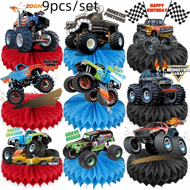 Cartoon Racing Monster Truck Spiel Party Einweg Tischdecke 108*180cm Geburtstag Tischdecke Baby party Party Camping Matte Dekor – Detail 6