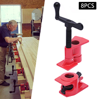 8PCS 3/4inch Heavy Duty Woodworking Pipe Clamp Wood Gluing Pipe Clamp Set Tools Quick Release Iron Wood Metal Clamp Set