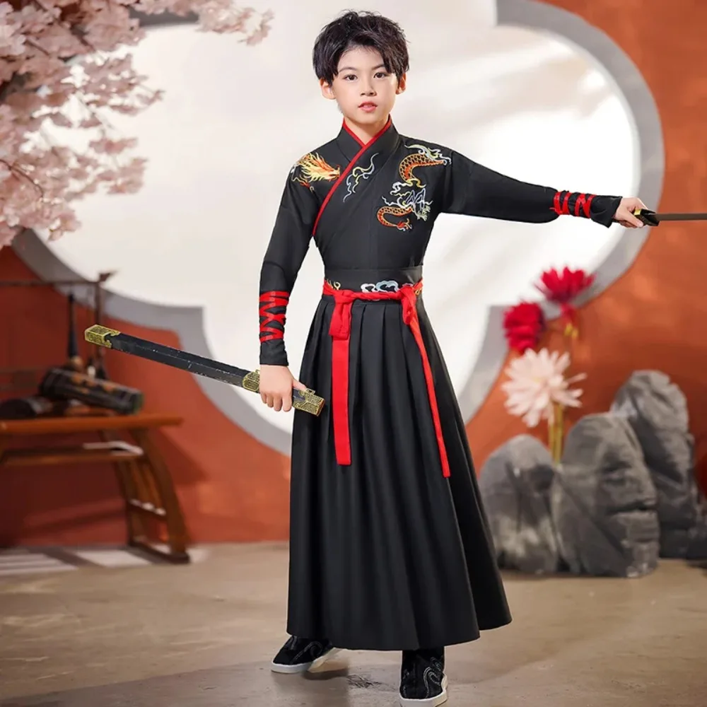 

Girl Hanfu Dress Chinese Traditional Cosplay Costumes Stage Kung Fu Performance Kids Clothes Children Clothing Ethnic Style Boy