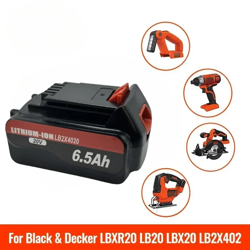 100% original 20V 12800mAh Li-ion Rechargeable Battery Power Tool Replacement Battery for BLACK & DECKER LB20 LBX20 LBXR20