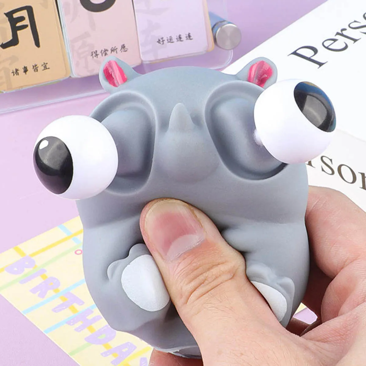 Grappige Oogbol Burst Squeeze Speelgoed Squishy Nieuwigheid Leuke Neushoorn Fidget Speelgoed Kinderen Stress Antistress Dier Zintuiglijke Bal