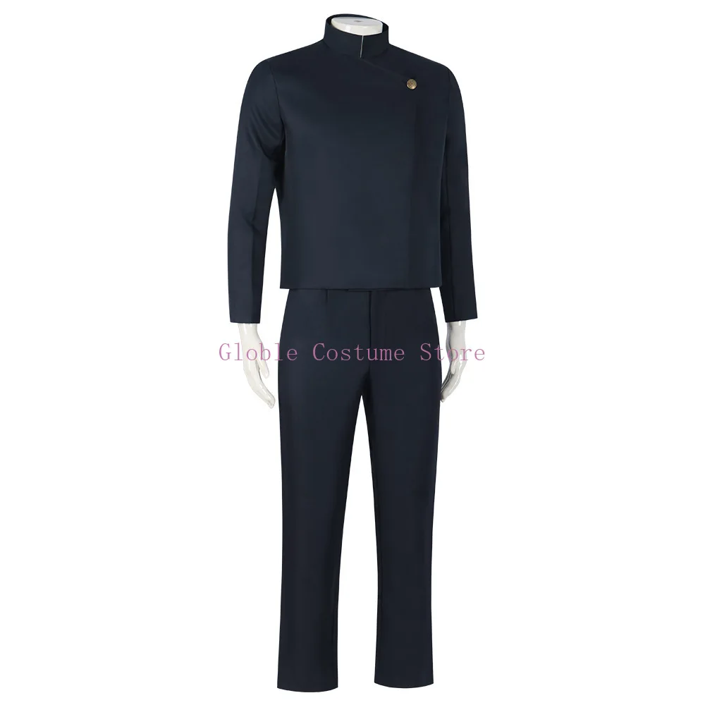 Disfraz de Anime Jujutsu Kaisen Gojo Satoru, uniforme de Gojo Satoru, ropa azul, peluca, gafas, traje, Disfraces de Halloween para hombres