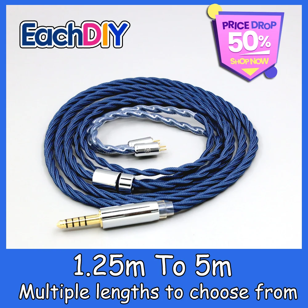 

99% Pure Silver OCC Graphene Sleeved Earphone Cable For 0.78mm JH AUDIO 3X PRO JH5 JH7 JH10 JH10X3 PRO JH11 IEM LN008615