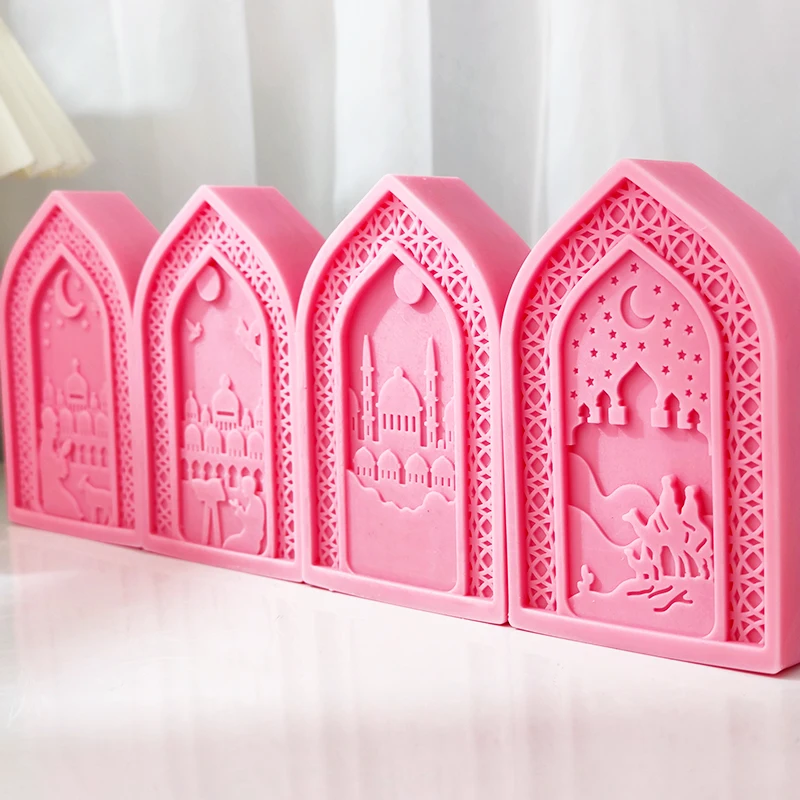 Mosque architectural style silicone mold, prayer and prayer themed candle mold, aromatherapy gypsum ornaments