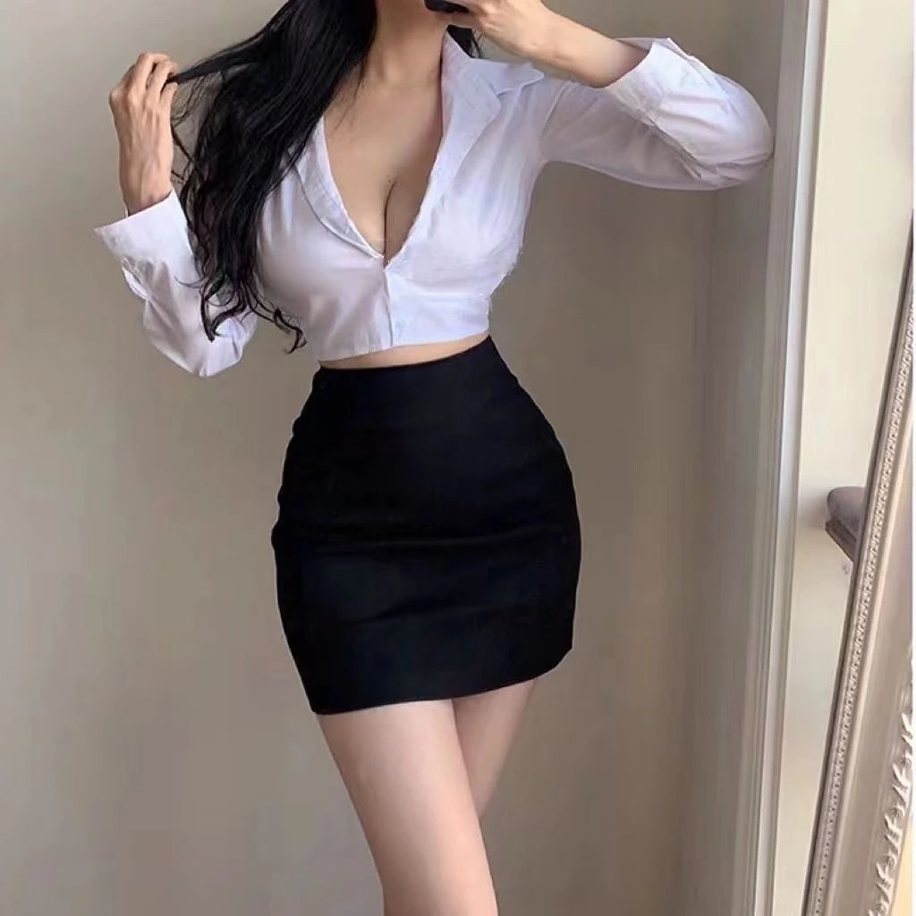 Elasticity Woman Sexy Short Skirts Hip Mini Skirts for Women Black High Waist Tight Korean Style Fashion Summer Wrap Office Wear