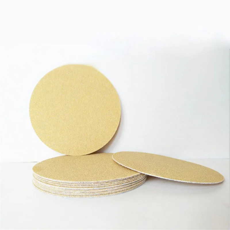 100pcs Yellow 236U 5 inch 6 hole 236U velvet dry sandpaper Pulled Sand Plate Paper Grit#80~#400 D125mm round grinding sandpaper