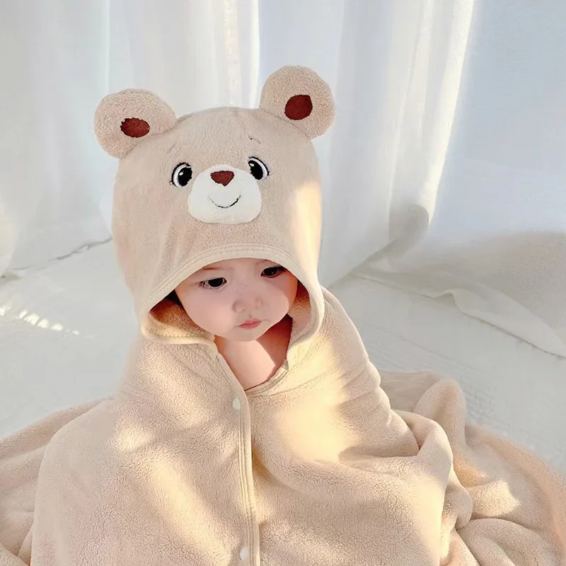 Wholesale customisable water absorption super soft microfiber baby hooded towel for baby care