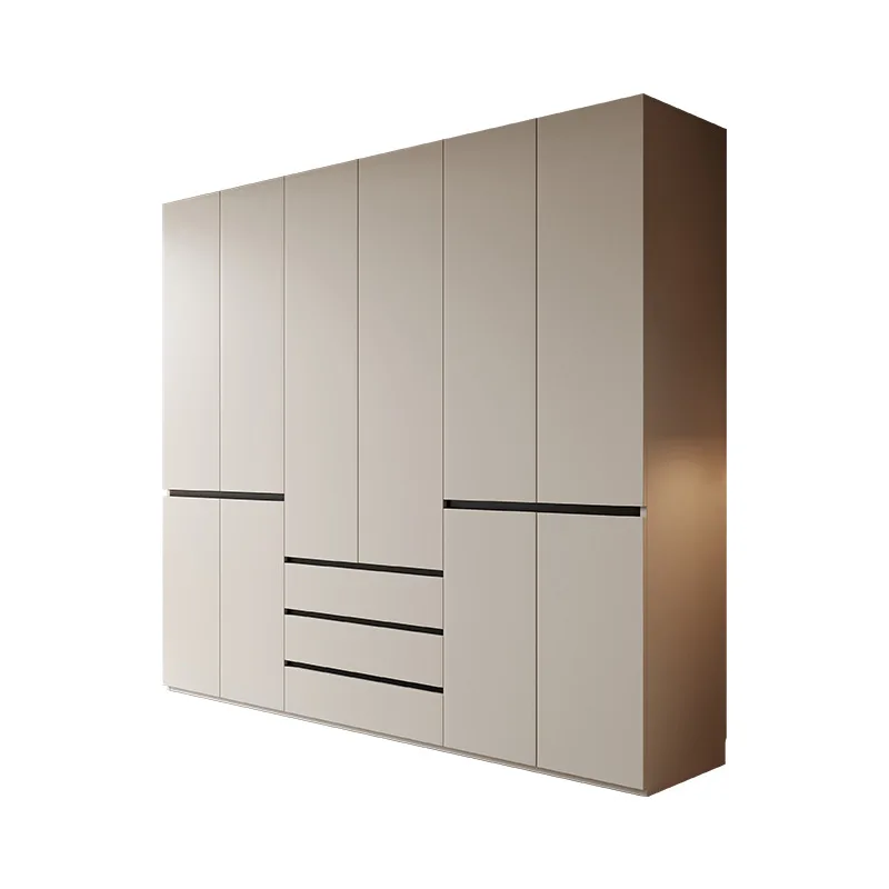 Premium Solid wood ENF grade wardrobe modern simple European pine board small apartment storage cabinet household bedroom