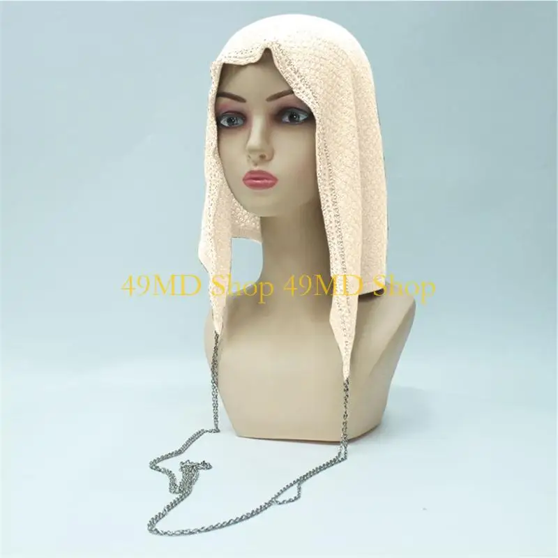 49MD Embroidered Tassels Knit Cap Cultural Artistic Touch Summer Outdoor Headwear