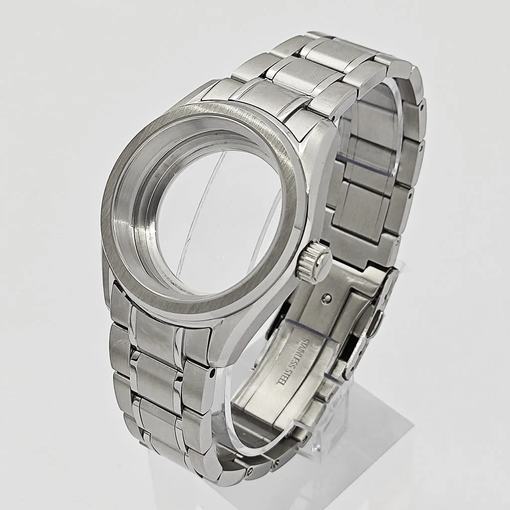 

NH35 38mm Case Sapphire Glass Silver Watch Case Fit NH35 NH36 ETA2824 PT5000 Miyota8215 8205 821A Movement Watch Accessories