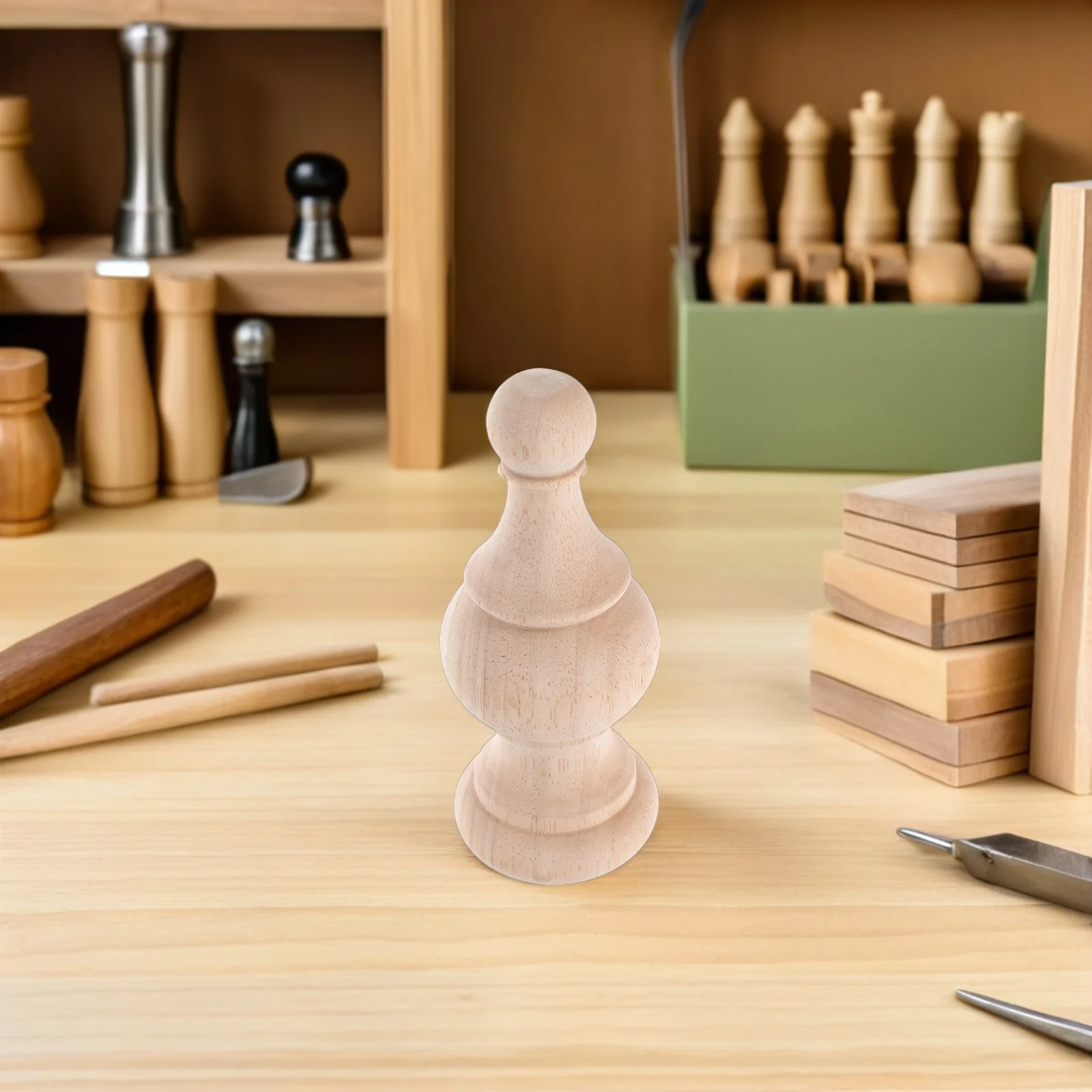 

2Pcs Wood Bed Post Finials Carved Staircase Decor Curtain Rod End Caps 14.5x6cm Wood Finials for Curtain Rods Wooden Finial