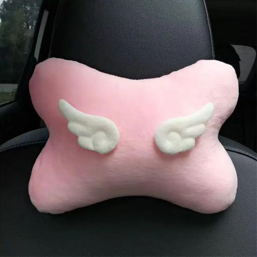 Fashion Cute wing Car Neck Pillow Creative Car Headrest Neck Protection Pillow Soft Comfortable Pillow Women Car Accessories