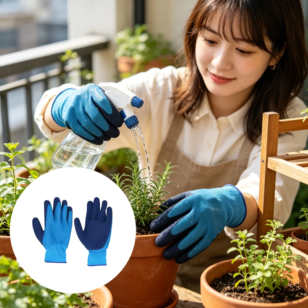 Gardening Glove Waterproof - Guantes de Trabajo para Jardín, Impermeables,