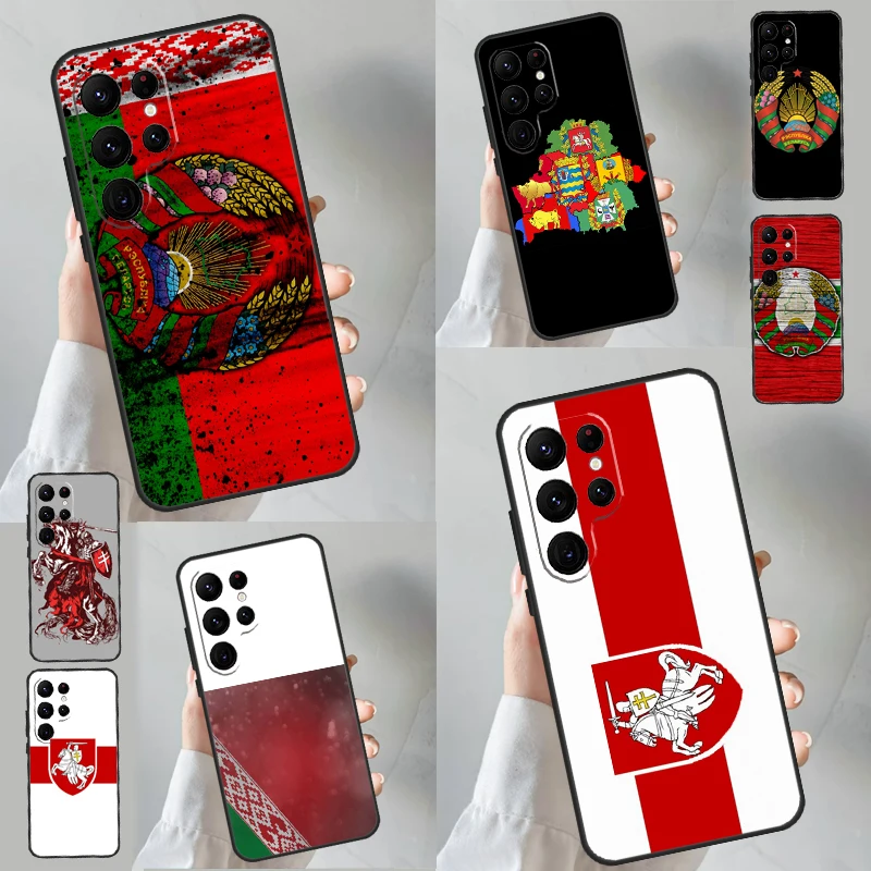 Belarus Flag Coat of Arms Case For Samsung Galaxy S23 S22 S21 Note 20 Ultra S8 S9 S10 Note 10 Plus S20 FE Back Cover