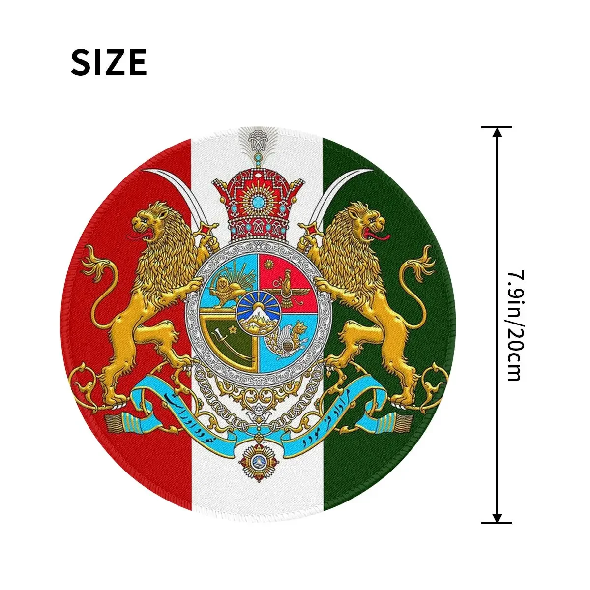 Iran Flag Emblem Persia Sun Lion Round Mouse Pad Computer Keyboard Mouse Mat Gaming Laptop Desk Mat Office Table Mats