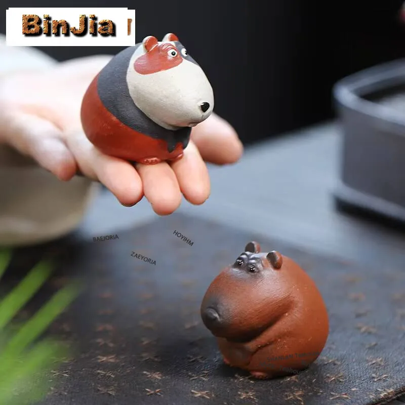 Hand-painted Mouse Purple Sand Tea Pet Tea Play Toys Tea Figurine Crafts Zisha Tea Statue Tea Ceremony Kung Fu Tea Teaset Craft