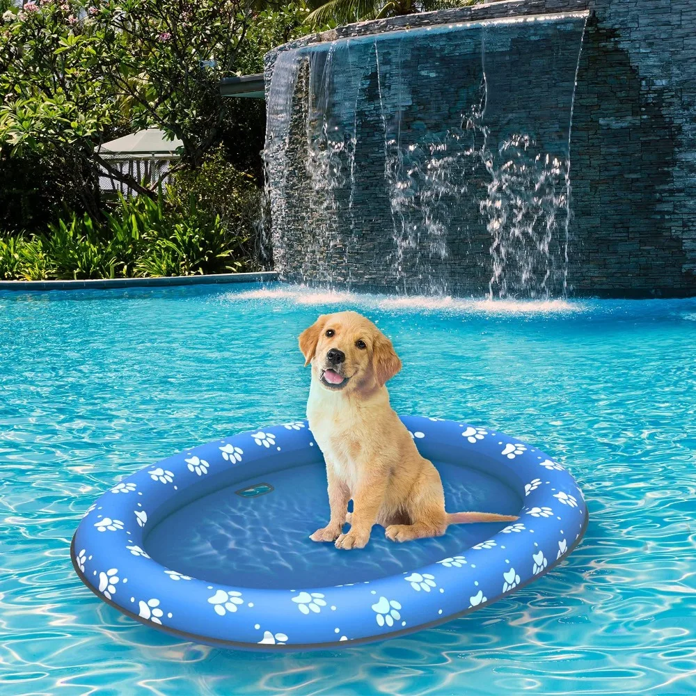 

Portable Foldable Dog Swimming Float Soft PVC Pet Inflatable Raft Cooling Pet Floating Raft Pool