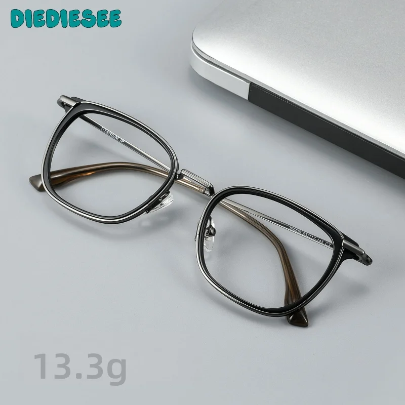 

DIEDIESEE Men's Ultra Light Anti Blue Light Retro Eyeframe Fashion Women TR And Titanium Optical Prescription Eyeframe 69909CN