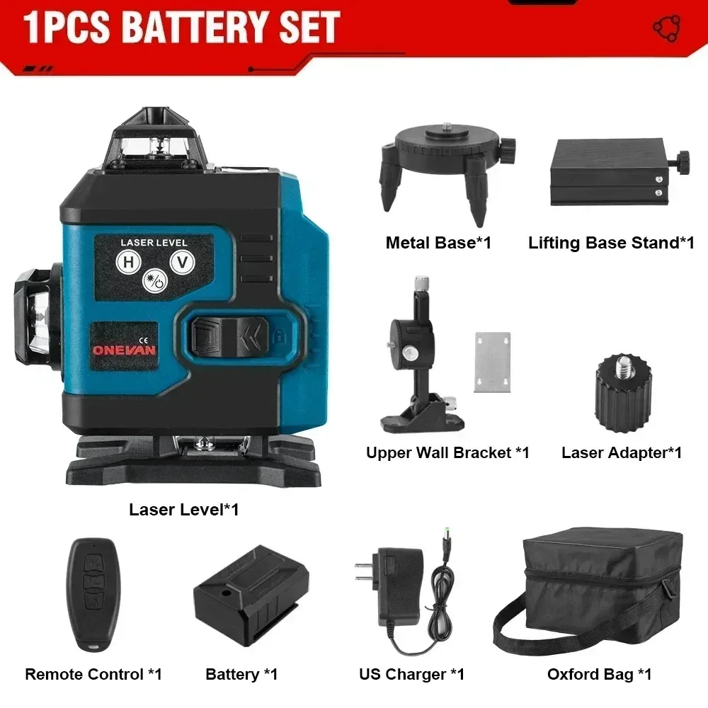 

3D 16-line Infrared Level, High-precision Portable Level Attached To The Ground and Wall